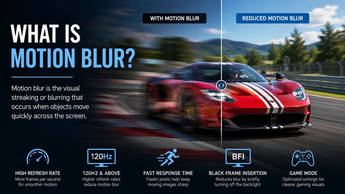 What Is Motion Blur - example of motion blur and motion clarity on a modern TV