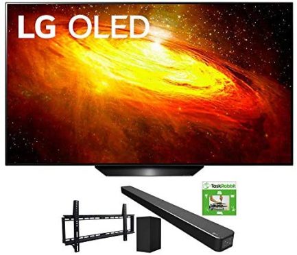 LG OLED65BXPUA 65-inch BX 4K Smart OLED TV with AI ThinQ (2020) Bundle SN6Y 3.1 Channel High Res Audio Sound Bar + TaskRabbit Installation Services + Vivitar Low Profile Flat TV Wall Mount 1