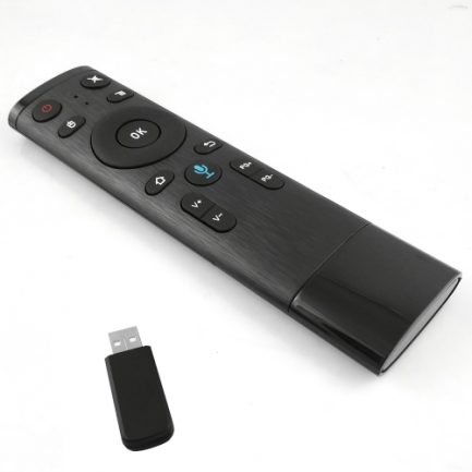 2.4G Wireless Remote Control with USB Receiver Voice Input for Smart TV Android TV Box HTPC PC Projector Black