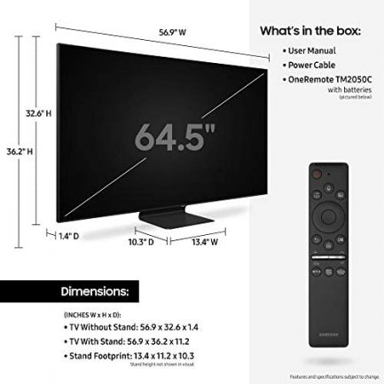 SAMSUNG 65-inch Class QLED Q90T Series - 4K UHD Direct Full Array 16X Quantum HDR 16X Smart TV with Alexa Built-in (QN65Q90TAFXZA, 2020 Model) 5
