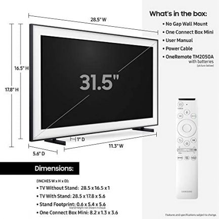 SAMSUNG 32-inch Class FRAME QLED LS03 Series - FHD Dual LED Quantum HDR Smart TV with Alexa Built-in (QN32LS03TBFXZA, 2020 Model) 5