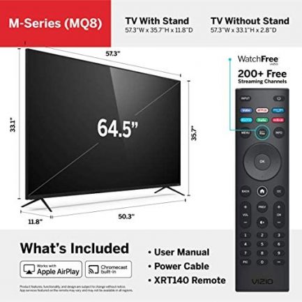 VIZIO 65 Inch 4K Smart TV, M-Series Quantum UHD LED HDR Television with Apple AirPlay and Chromecast Built-in 4