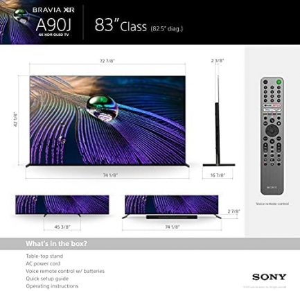 Sony A90J 83 Inch TV: BRAVIA XR OLED 4K Ultra HD Smart Google TV with Dolby Vision HDR and Alexa Compatibility XR83A90J- 2021 Model 6