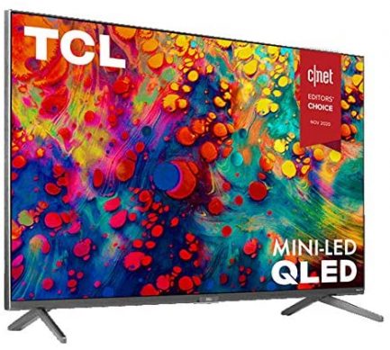 TCL 65R635 65 inch 6-Series 4K QLED Dolby Vision HDR Roku Smart TV Bundle with Premiere Movies Streaming 2020 + 37-100 Inch TV Wall Mount + 2X 6FT 4K HDMI 2.0 Cable + 6-Outlet Surge Adapter 3