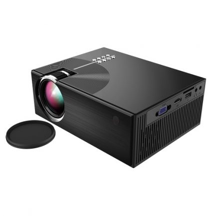 Portable LCD Projector Full HD LED Projector 1080P Supported 50000 Hours Lamps Life Support HD/ USB/ VGA/ AV/ Headphone/ SD Card Input for Home Theater Entertainment