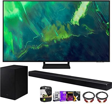 Samsung QN65QN90AA 65 Inch Neo QLED 4K Smart TV (2021) Bundle with HW-A650 3.1ch Soundbar and Subwoofer with Premium 2 Year Extended TV Protection Plan Streaming Kit Deco Gear 2 Pack HDMI Cables 1