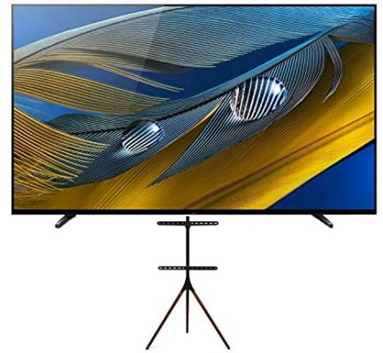 Sony BRAVIA XR Series A80J 55-Inch Class HDR 4K UHD Smart OLED TV (2021 Model Year) with Kratos Home Easel Studio TV Stand Bundle (2 Items) 1