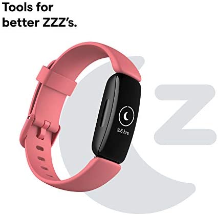 Fitbit Inspire 2 Health & Fitness Tracker with a Free 1-Year Fitbit Premium Trial, 24/7 Heart Rate, Black/Rose, One Size (S & L Bands Included) 4