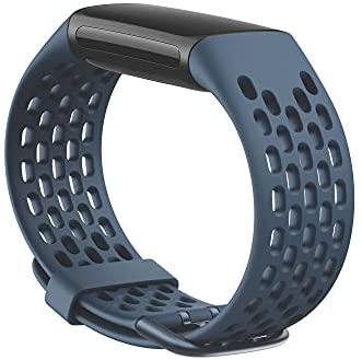 Fitbit Charge 5 Sport Accessory Band, Official Fitbit Product, Deep Sea, Small 2