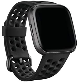 Fitbit Versa Family Accessory Band, Official Fitbit Product, Sport, Black, Small 3