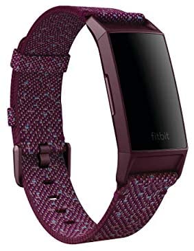 Fitbit Charge 4 Accessory Band, Official Fitbit Product, Woven, Rosewood, Small 3