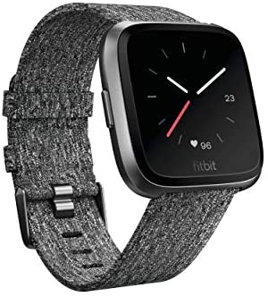 Fitbit Versa Special Edition Smart Watch - Charcoal Woven & Black Band (Renewed) 1