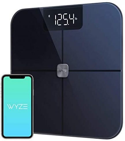 WYZE Smart Scale, Body Fat Scale, Wireless Digital Bathroom Scale for Body Weight, BMI, Body Fat Percentage Tracker, Heart Rate Monitor, Body Composition Analyzer, App, Bluetooth, 400 lb Black 1