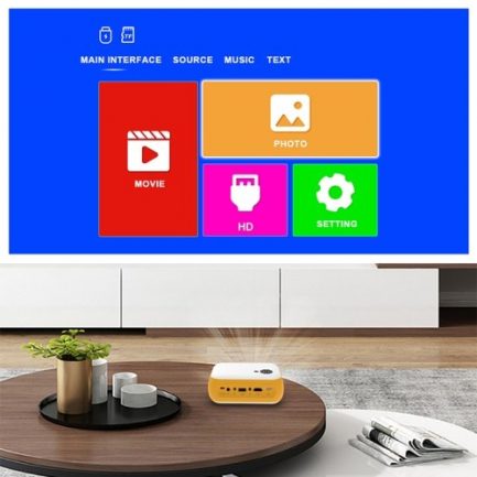 TransJee A10 Mini LCD LED Projector 1080P Home Theater with HD IN AV USB TF Card Slot 3.5mm Audio Output Remote Controller