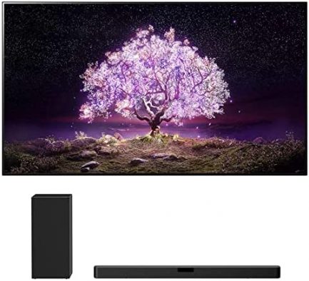 LG OLED83C1PUA 83" 4K Ultra High Definition OLED Smart C1 Series TV with an LG SN5Y 2.1 Channel DTS Virtual High Definition Soundbar and Subwoofer (2021) 1