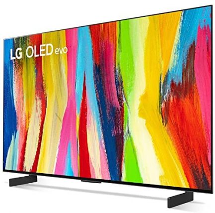 LG OLED48C2PUA 48 Inch HDR 4K Smart OLED Evo TV (2022) Bundle with LG S65Q 3.1 Ch High Res Audio Sound Bar and 2.0 Ch Sound Bar Wireless Rear Speaker Kit 3
