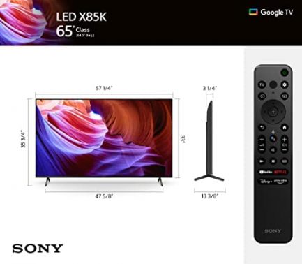 Sony 65 Inch 4K Ultra HD TV X85K Series: LED Smart Google TV with Dolby Vision HDR and Native 120HZ Refresh Rate KD65X85K- 2022 Model 6