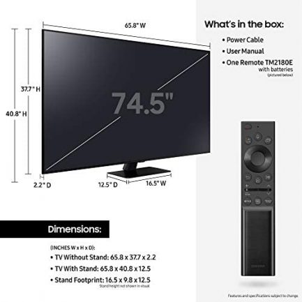 Samsung QN75Q80AA 75 Inch QLED 4K Smart TV (2021) (Renewed) 7
