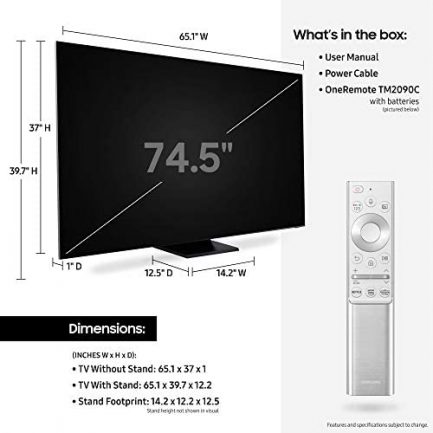 SAMSUNG 75-inch Class QLED Q900T Series - Real 8K Resolution Direct Full Array 32X Quantum HDR 32X Smart TV with Alexa Built-in (QN75Q900TSFXZA, 2020 Model) 5