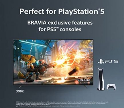 Sony 65 Inch 4K Ultra HD TV X90K Series: BRAVIA XR Full Array LED Smart Google TV with Dolby Vision HDR and Exclusive Features for The Playstation® 5 XR65X90K- 2022 Model 5
