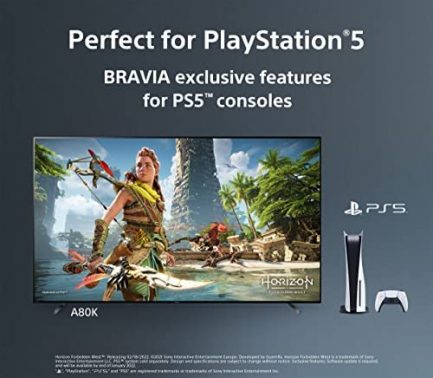 Sony 55 Inch 4K Ultra HD TV A80K Series: BRAVIA XR OLED Smart Google TV with Dolby Vision HDR and Exclusive Features for The Playstation® 5 XR55A80K- 2022 Model 5