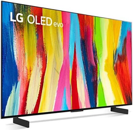 LG 42-Inch Class OLED evo C2 Series Alexa built-in 4K Smart TV, 120Hz Refresh Rate, AI-Powered 4K, Dolby Vision IQ and Dolby Atmos, WiSA Ready, Cloud Gaming (OLED42C2PUA, 2022) 2