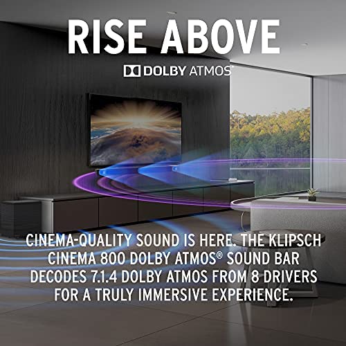 51LbKiwCF6S._AC_.jpg Samsung QN70Q60BAFXZA 70" QLED Quantum HDR 4K Smart TV with a Klipsch CINEMA-800 3.1 Dolby Atmos Soundbar with 10" Wireless Subwoofer (2022) 8