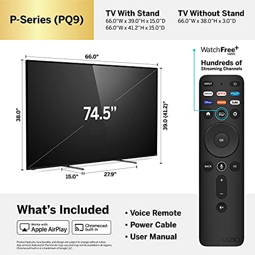 51t7P3-pnVL._AC_.jpg VIZIO 75-Inch P-Series 4K QLED HDR Smart TV w/Voice Remote, Dolby Vision, 4K 120Hz Gaming, Alexa Compatibility, P75Q9-J01, 2021 Model 3
