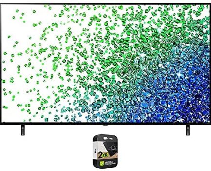 LG 65NANO80UPA 65 Inch NanoCell 80 Series LED 4K UHD Smart webOS TV 2021 Bundle with Premium 2 YR CPS Enhanced Protection Pack 1