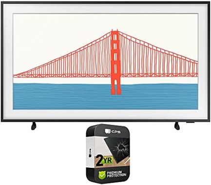 Samsung QN43LS03AA 43 Inch The Frame QLED 4K Smart TV (2021) (Renewed) Bundle with Premium 2 YR CPS Enhanced Protection Pack 1