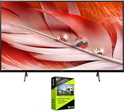 Sony XR65X90J 65 inch X90J 4K Ultra HD Full Array LED Smart TV 2021 Model Bundle with Premium 4 YR CPS Enhanced Protection Pack 1