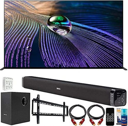 Sony XR83A90J 83-inch OLED 4K HDR Ultra Smart TV Bundle with Deco Gear Home Theater Soundbar with Subwoofer, Wall Mount Accessory Kit, 6FT 4K HDMI 2.0 Cables and More 1