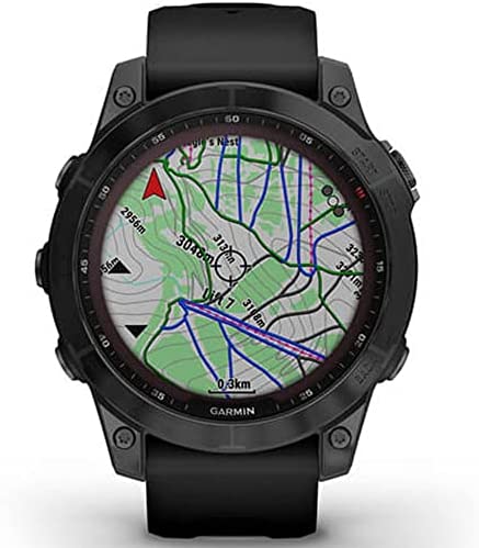 41AMRzVwvL._AC_.jpg Garmin 010-02540-34 Fenix 7 Sapphire Solar Smartwatch Black DLC Titanium with Black Band Bundle with 2 YR CPS Enhanced Protection Pack 5