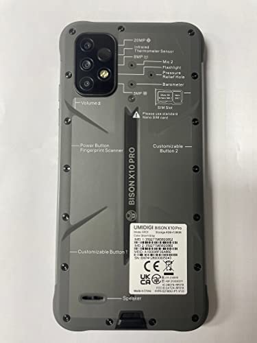 41zGZU8NoL._AC_.jpg UMIDIGI Bison X10 PRO Rugged Unlocked Cell Phones, IP69K Rating Waterproof and Dustproof Smartphone, Android 11 NFC, 6.53" FHD Screen, 6150mAh Battery 8