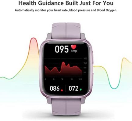FITVII Fitness Tracker, Smart Watch with 24/7 Blood Pressure Heart Rate and Blood Oxygen Monitor, Sleep Tracker with Calorie Step Counter, IP68 Waterproof Activity Tracker for Women Men Android iOS 2