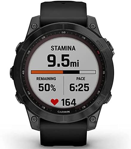 41NFbHJRzGL._AC_.jpg Garmin 010-02540-34 Fenix 7 Sapphire Solar Smartwatch Black DLC Titanium with Black Band Bundle with 2 YR CPS Enhanced Protection Pack 7