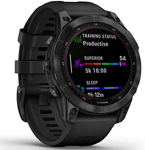 41TE90t0Y5L._AC_.jpg Garmin 010-02540-34 Fenix 7 Sapphire Solar Smartwatch Black DLC Titanium with Black Band Bundle with 2 YR CPS Enhanced Protection Pack 4