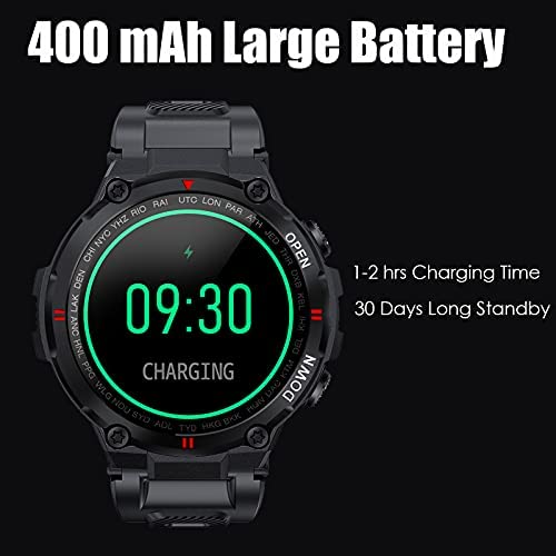 41Z7WtY-3vS._AC_.jpg Military Smart Watch for Men Outdoor Waterproof Tactical Smartwatch Bluetooth Dail Calls Speaker 1.3'' HD Touch Screen Fitness Tracker Watch Compatible with iPhone Samsung 9