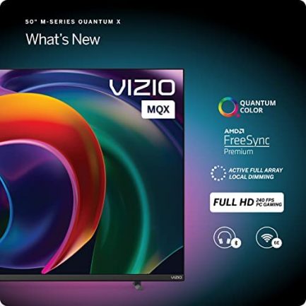 VIZIO 50-inch MQX Series Premium 4K 120hz QLED HDR Smart TV with Dolby Vision, Active Full Array, 240hz @ 1080p PC Gaming, WiFi 6E, and Alexa Compatibility M50QXM-K01, 2023 Model 4