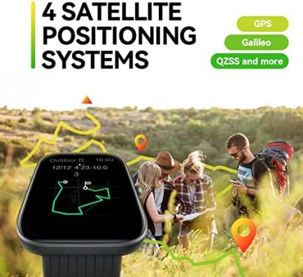 Amazfit Bip 3 Pro Smart Watch for Android iPhone, 4 Satellite Positioning Systems, 1.69" Color Display, 14-Day Battery Life, 60+ Sports Modes, Blood Oxygen Heart Rate Monitor, Water-Resistant(Black) 2
