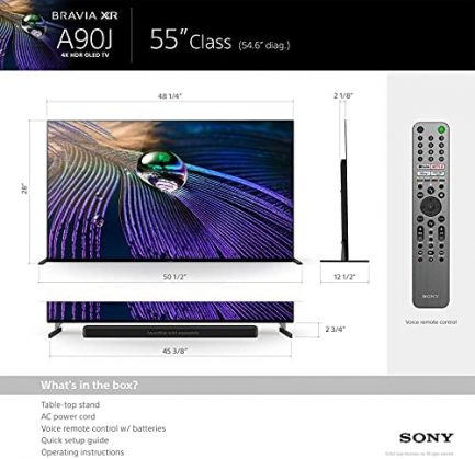Sony A90J 55 Inch TV: BRAVIA XR OLED 4K Ultra HD Smart Google TV with Dolby Vision HDR and Alexa Compatibility XR55A90J- 2021 Model (Renewed) 6