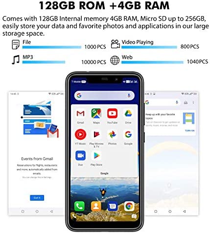 OUKITEL C22 Unlocked Smartphones (2021 New) 128GB/4GB Android 10 Unlocked Cell Phones with Dual Sim 256GB Expandable 5.86'' 4000mAh Face ID + Fingerprint GSM 4G LTE International Phones 3