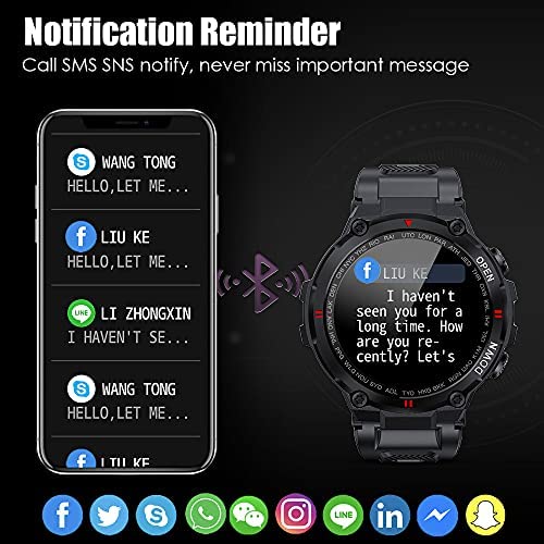 51QED-A7aRS._AC_.jpg Military Smart Watch for Men Outdoor Waterproof Tactical Smartwatch Bluetooth Dail Calls Speaker 1.3'' HD Touch Screen Fitness Tracker Watch Compatible with iPhone Samsung 6