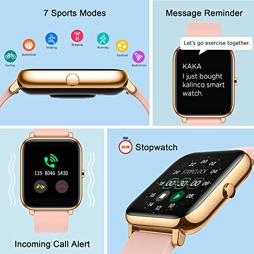51bzO10dlWL._AC_.jpg Smart Watch, KALINCO Fitness Tracker with Heart Rate Monitor, Blood Pressure, Blood Oxygen Tracking, 1.4 Inch Touch Screen Smartwatch Fitness Watch for Women Men Compatible with Android iPhone iOS 5