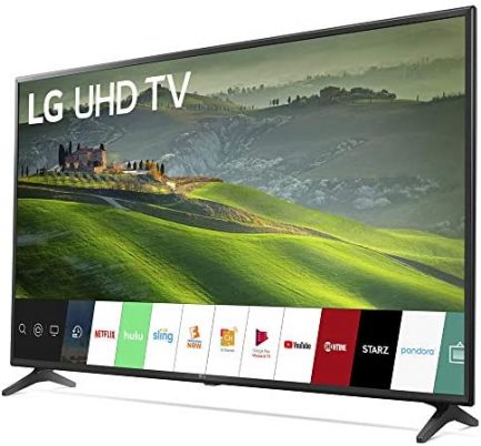 LG 49UM6900 49-inch HDR 4K UHD Smart IPS LED TV Bundle with Deco Mount Flat Wall Mount Kit, Deco Gear Wireless Backlit Keyboard and 6-Outlet Surge Adapter with Night Light 3