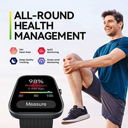 Amazfit Bip 3 Pro Smart Watch for Android iPhone, 4 Satellite Positioning Systems, 1.69" Color Display, 14-Day Battery Life, 60+ Sports Modes, Blood Oxygen Heart Rate Monitor, Water-Resistant(Black) 6