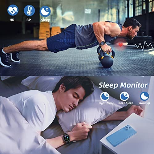 51r9FKmAmAL._AC_.jpg Smart Watches for Men,MAXTOP Smart Watch for iPhone and Android Phones,1.4" Touch Screen Smartwatch for Men IP68 Waterproof Activity Tracker with Blood Pressure and Heart Rate Monitor,Black 7