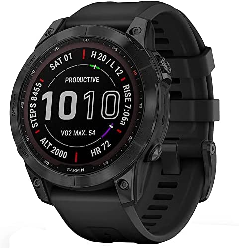 51w3TafvBwL._AC_.jpg Garmin 010-02540-34 Fenix 7 Sapphire Solar Smartwatch Black DLC Titanium with Black Band Bundle with 2 YR CPS Enhanced Protection Pack 2