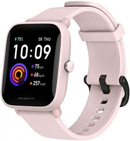 Amazfit Bip U Smart Watch for Women, Health & Fitness Tracker with 60+ Sports Modes, 9-Day Battery Life, Blood Oxygen Heart Rate Sleep Monitor, 5 ATM Waterproof, for iPhone Android Phone (Pink) 1