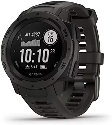 Garmin 010-02064-00 Instinct, Rugged Outdoor Watch with GPS, Features Glonass and Galileo, Heart Rate Monitoring and 3-Axis Compass, Graphite 1